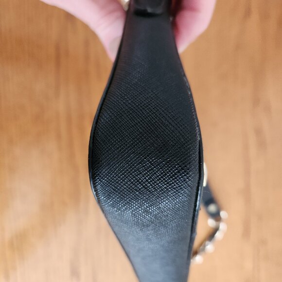 DONNA KARAN NEW YORK SMALL BLACK LEATHER EVENING BAG - Picture 9 of 11